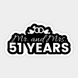 51st Wedding Anniversary Couples Gift Sticker